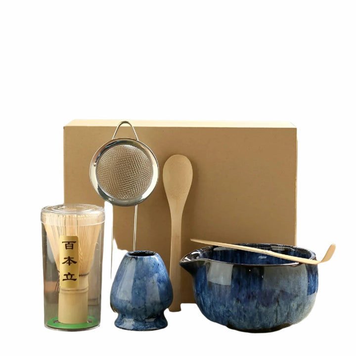 Set Matcha – Service à thé traditionnel en cadeau, 6 pièces pour la cérémonie du thé en matériaux de haute qualité