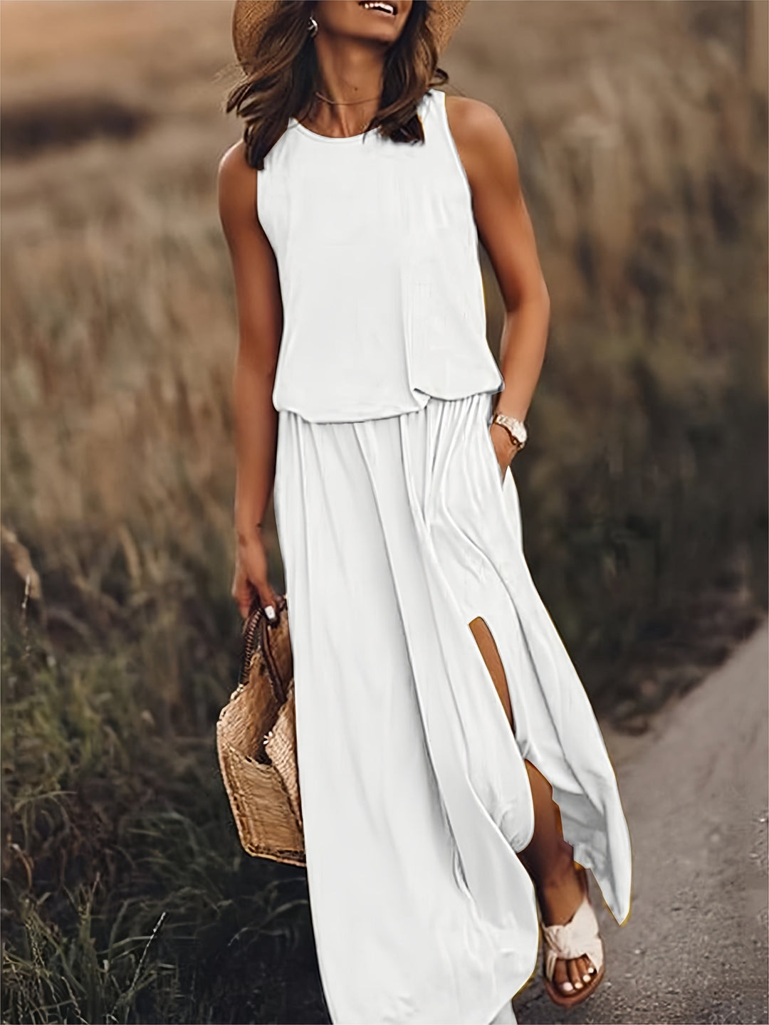 Lena | Ärmelloses Maxikleid
