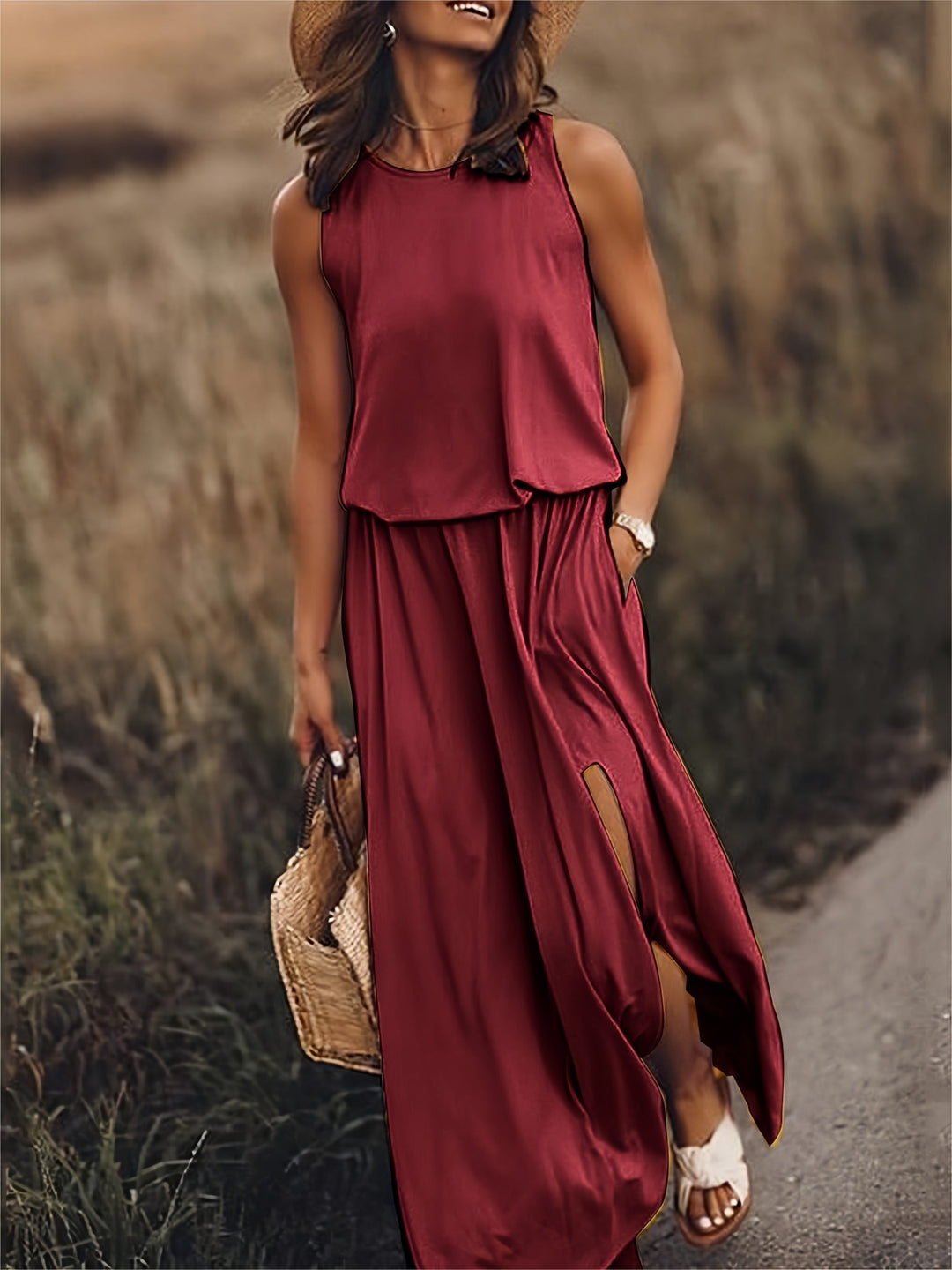 Lena | Ärmelloses Maxikleid