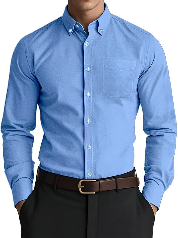 Herren Hemd mit langen Ärmeln schmaler Passform und Knopfverschluss | Formal Wear