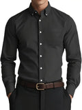 Herren Hemd mit langen Ärmeln schmaler Passform und Knopfverschluss | Formal Wear
