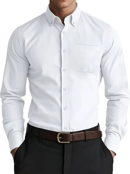 Men's shirt with long sleeves, slim fit, and button closure | Formal Wear