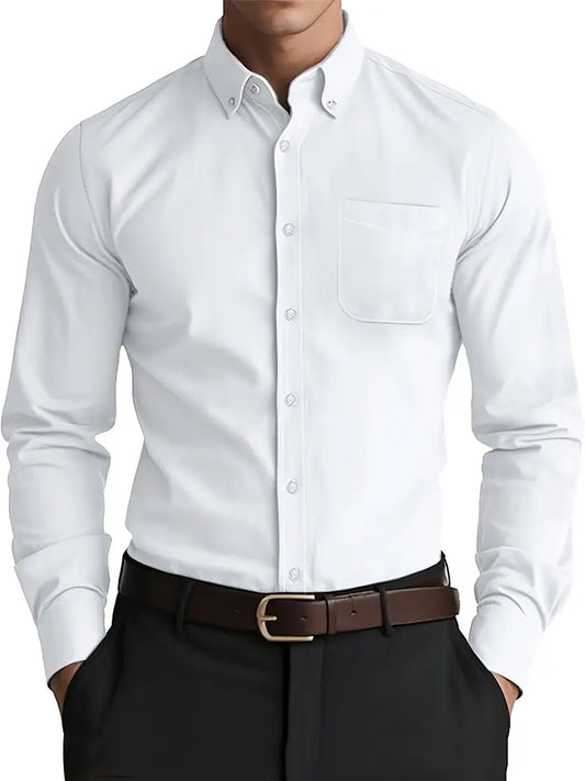 Men's shirt with long sleeves, slim fit, and button closure | Formal Wear