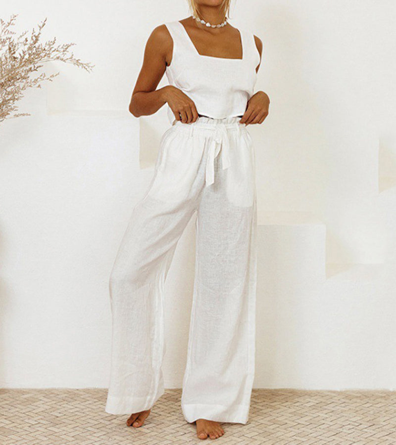 Milena – Minimalistisches Top und Set aus weit geschnittener Hose 2