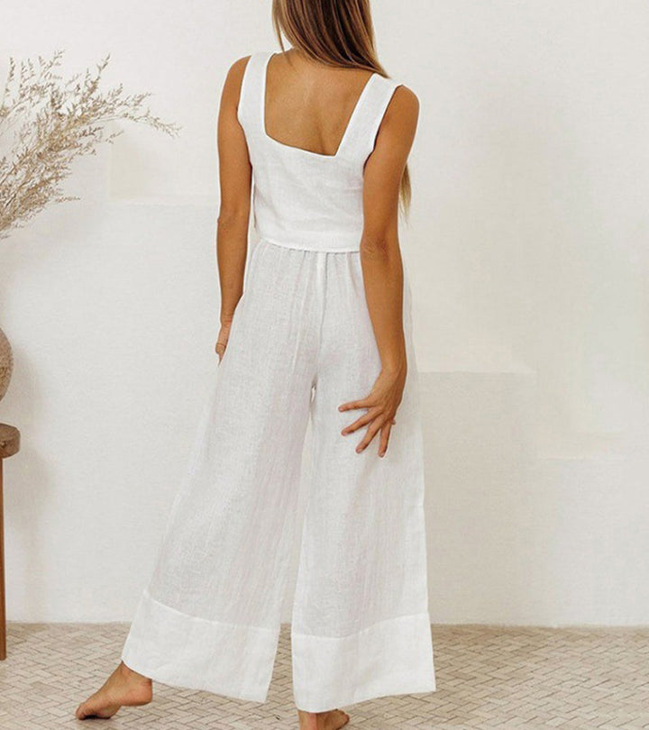 Milena – Minimalistisches Top und Set aus weit geschnittener Hose 5