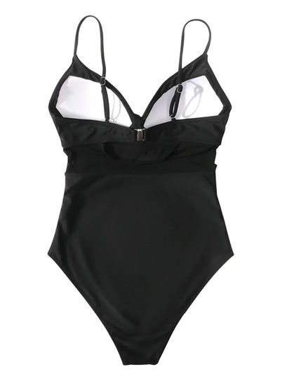Annika | Damen Schwarzer Push-up-Badeanzug
