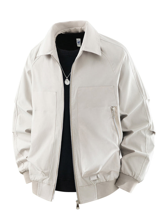 Men's Pilot Jacket Coat Spring Autumn 2025 New Trendy Brand Turn-Down Collar Workwear Executive Baseball Jacket Men's Style