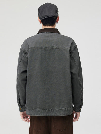 Jachetă bărbați cu mâneci lungi, guler, fermoar și buzunare | Streetwear