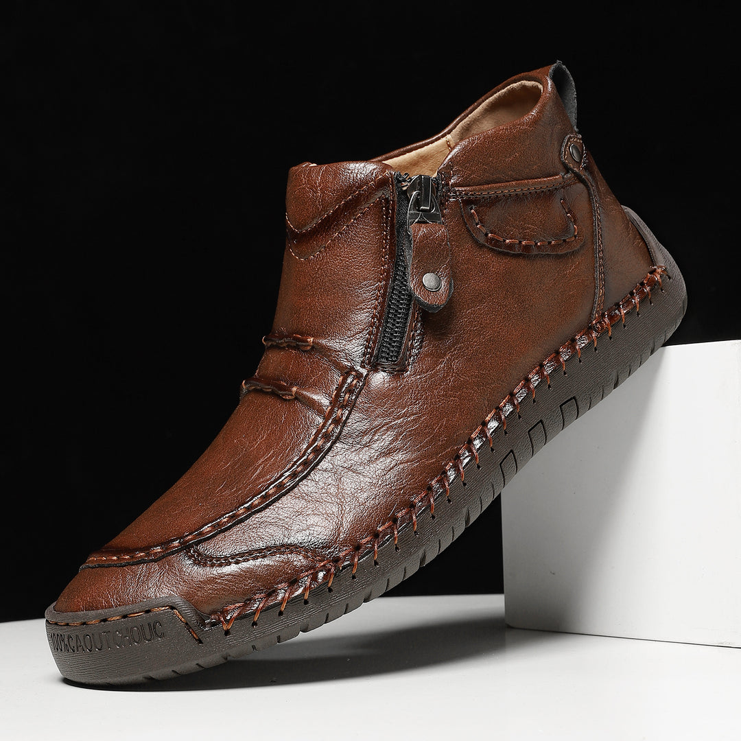 Pantofi bărbați slip-on cu fermoar, pantofi casual | Talpă joasă