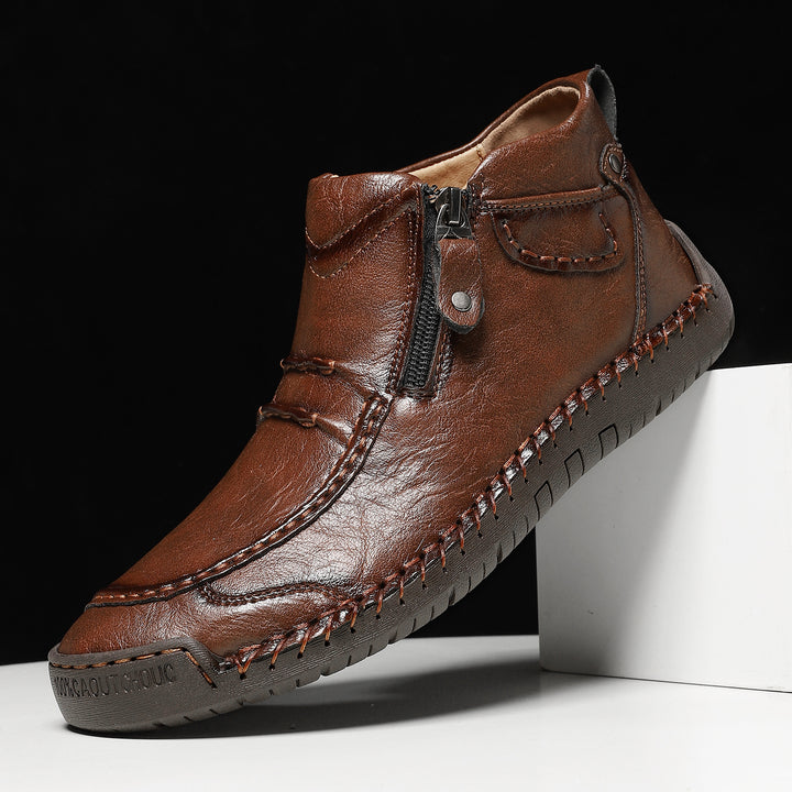 Pantofi bărbați slip-on cu fermoar, pantofi casual | Talpă joasă