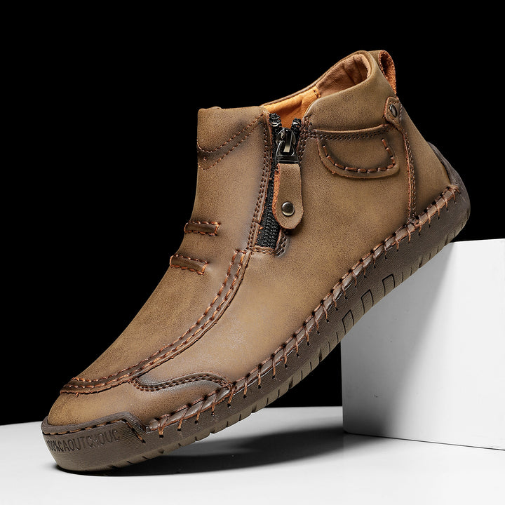 Pantofi bărbați slip-on cu fermoar, pantofi casual | Talpă joasă