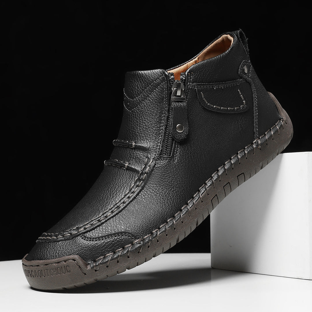 Pantofi bărbați slip-on cu fermoar, pantofi casual | Talpă joasă