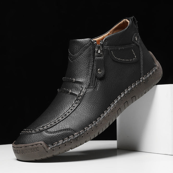 Pantofi bărbați slip-on cu fermoar, pantofi casual | Talpă joasă