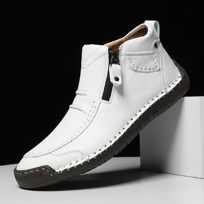 Pánské boty slip-on s zipem, volnočasové boty | Ploché