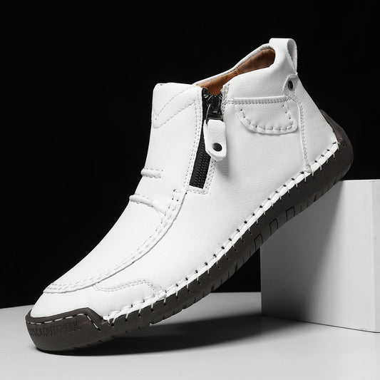Męskie buty wsuwane z zamkiem błyskawicznym, buty casual | Płaskie