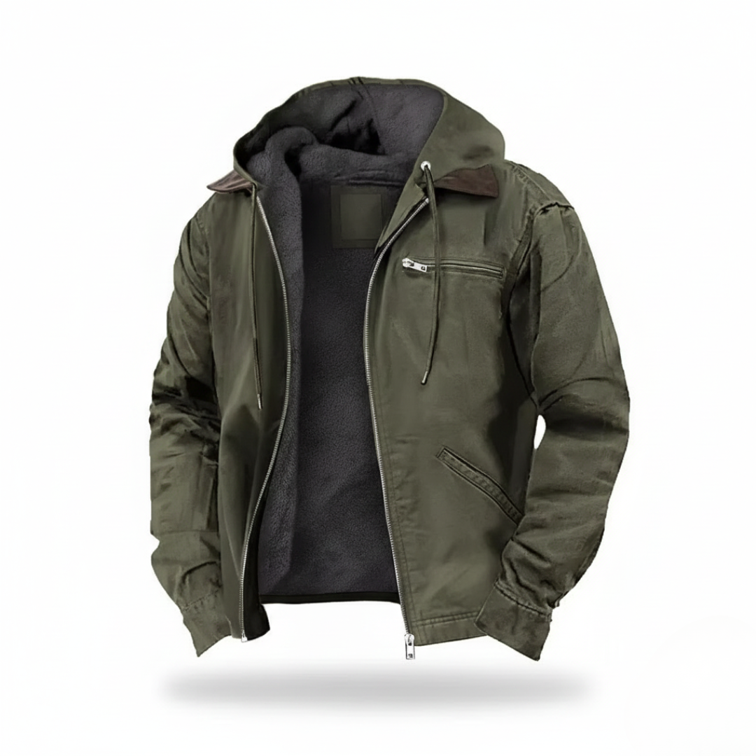 Heavy-duty hooded work jacket for men – warm, durable and with a relaxed fit for autumn and winter
