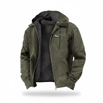 Heavy-duty hooded work jacket for men – warm, durable and with a relaxed fit for autumn and winter