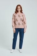 Oversized-Strickpullover für Damen mit Jacquardmuster und Hirschmotiv 1