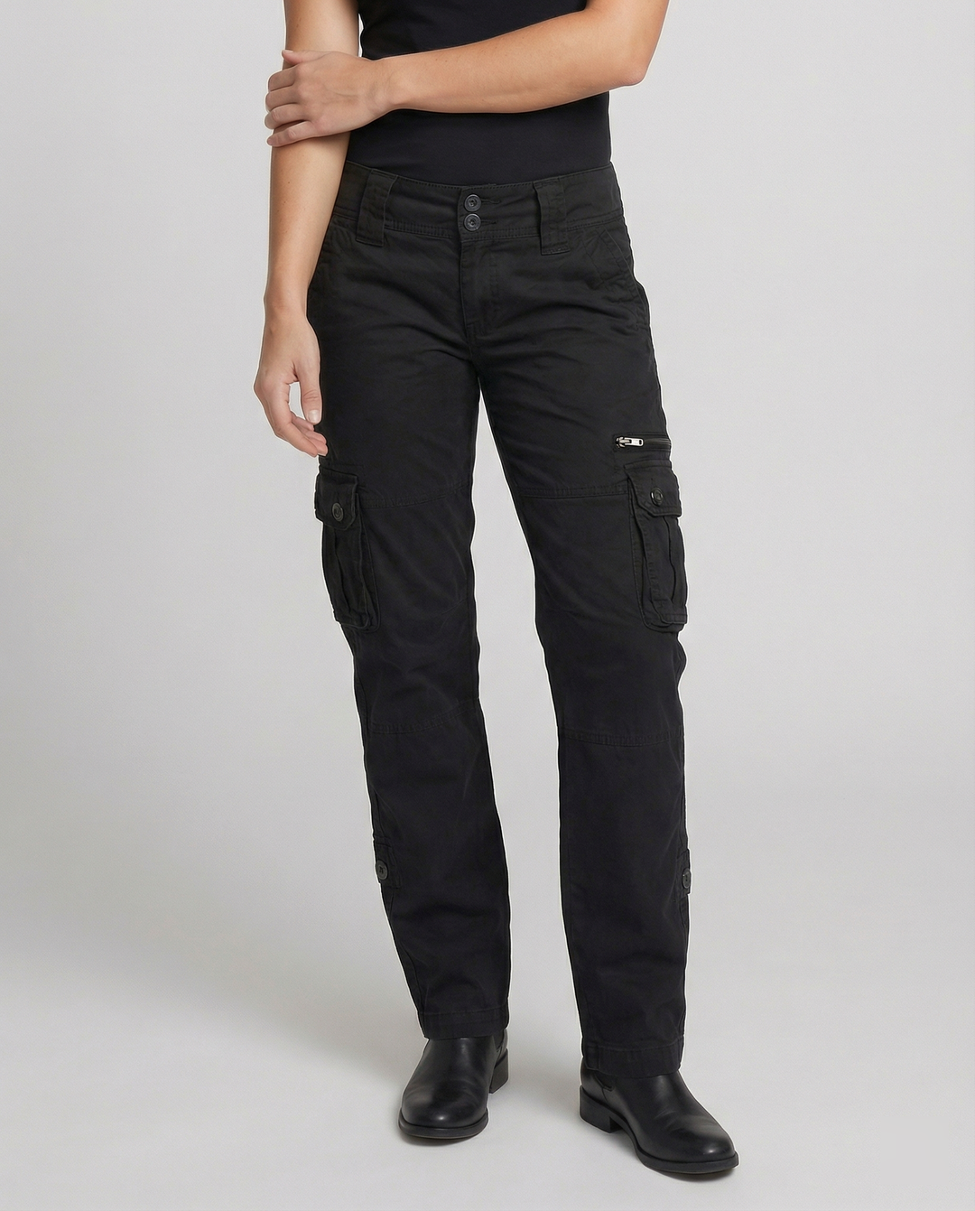 Damen Schmale Passform Cargo Hose | Mehrtaschen Design