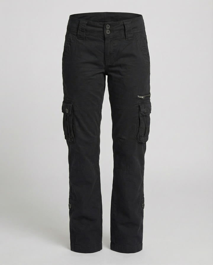 Damen Schmale Passform Cargo Hose | Mehrtaschen Design