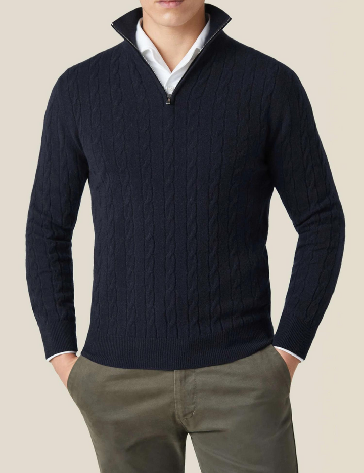 Felpa con zip – motivo a trecce e calore regolabile
