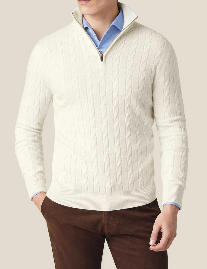 Felpa con zip – motivo a trecce e calore regolabile