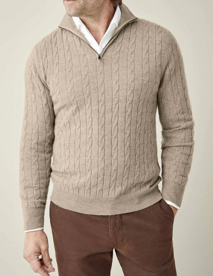 Felpa con zip – motivo a trecce e calore regolabile