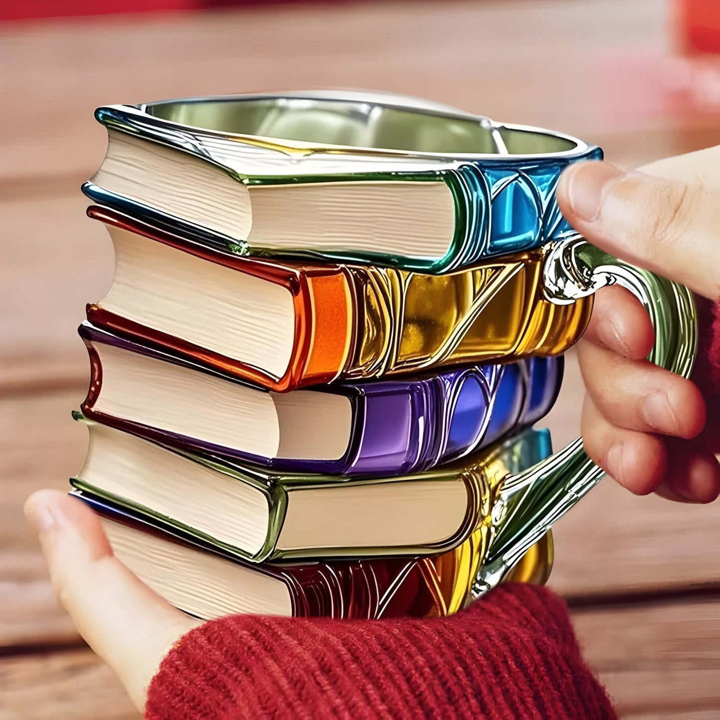 Resin-Becher Buntes 3D Buch Design 3