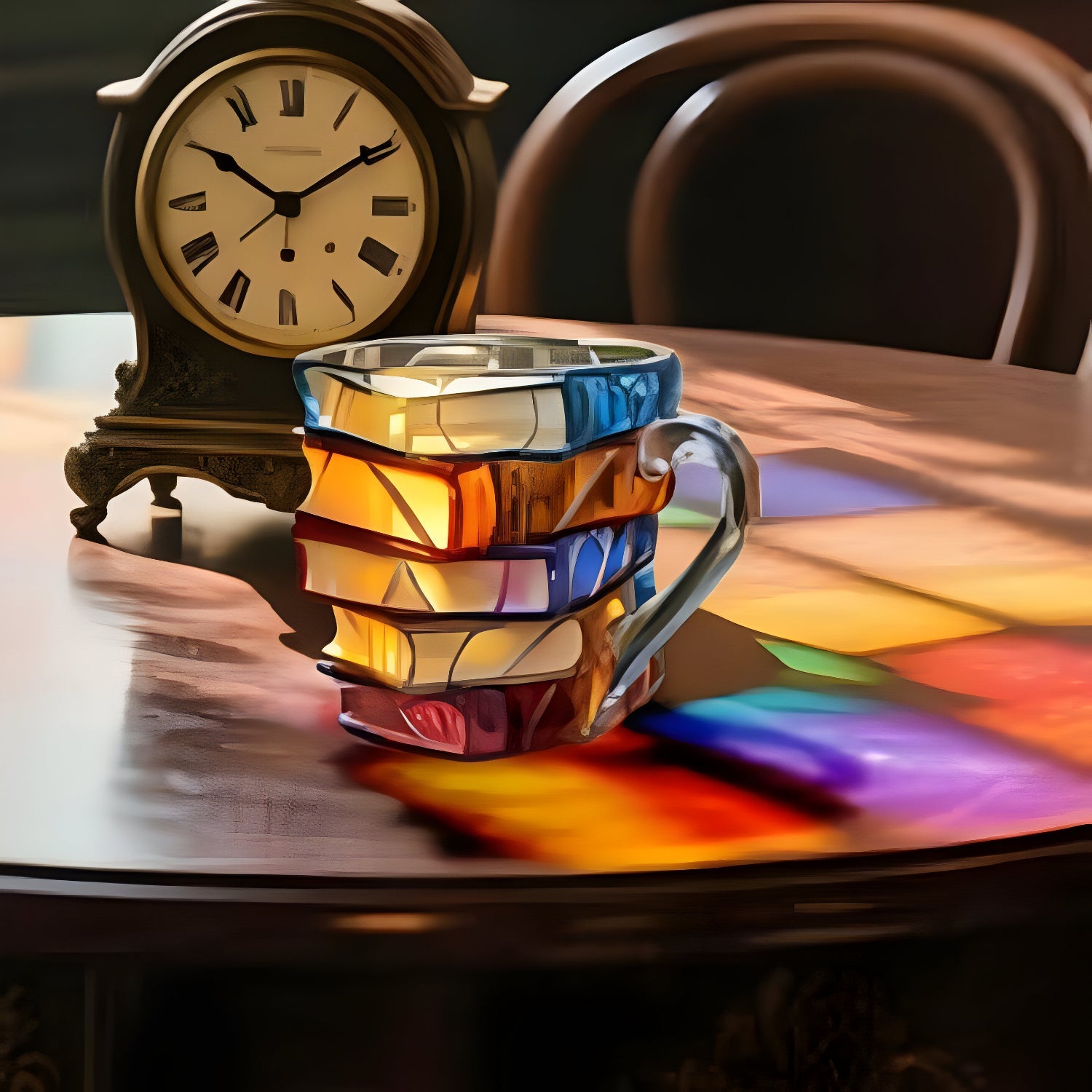 Resin-Becher Buntes 3D Buch Design 6