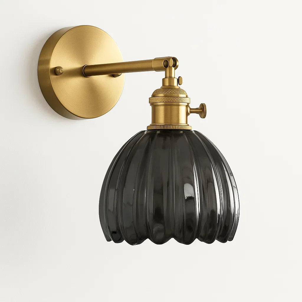 Retro-Wandleuchte | Tulpenförmiges Glasdesign | Elegante Beleuchtung 