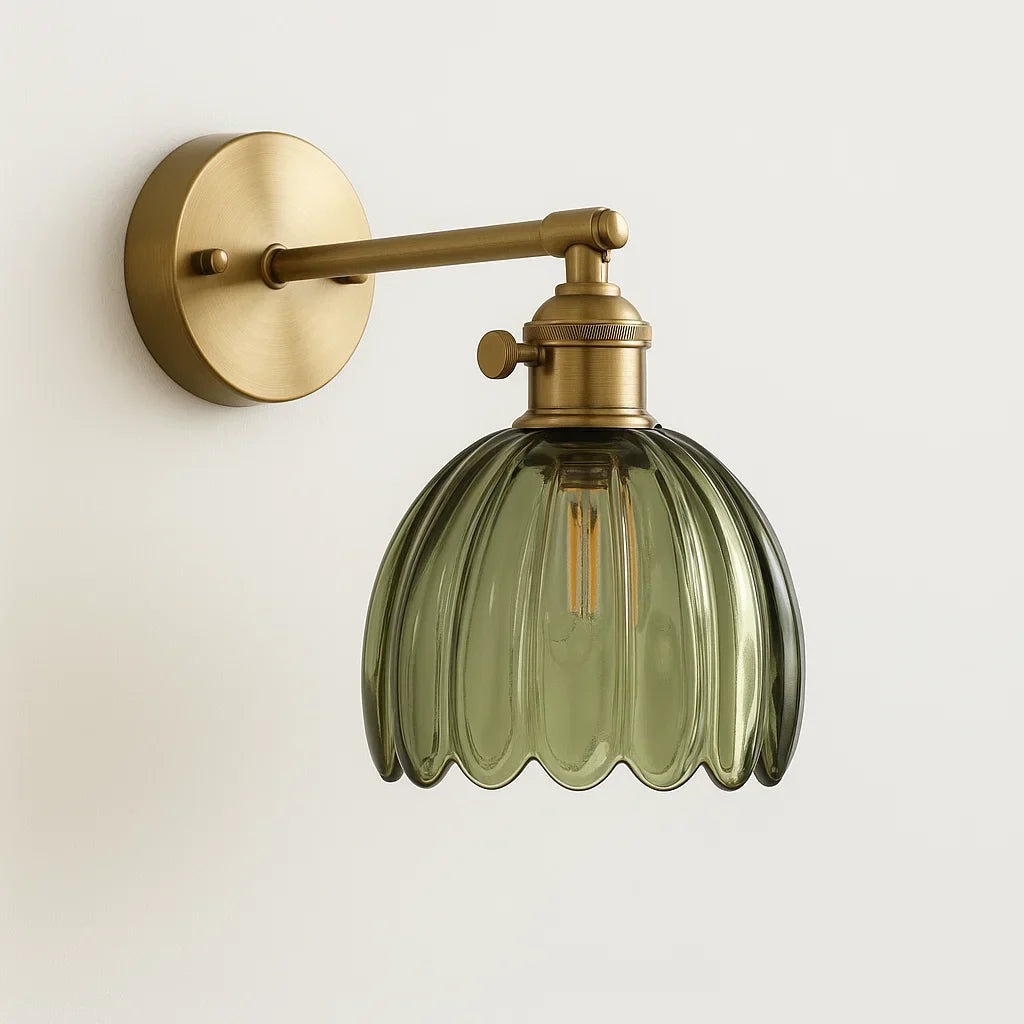Retro-Wandleuchte | Tulpenförmiges Glasdesign | Elegante Beleuchtung 