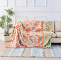 Rustikale Boho-Decke mit Blumenmuster | 100 % Baumwolle 0