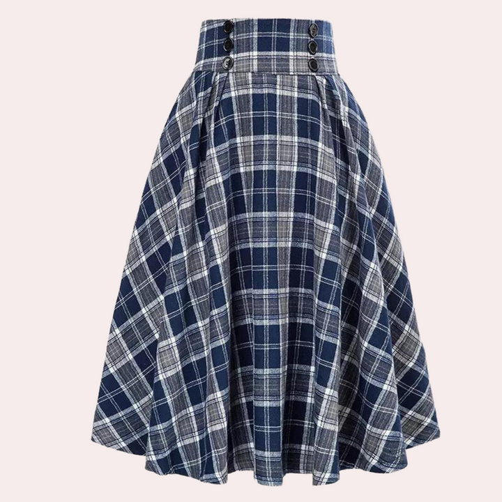 Sophie | Damen Midirock mit Karomuster und hohem Bund