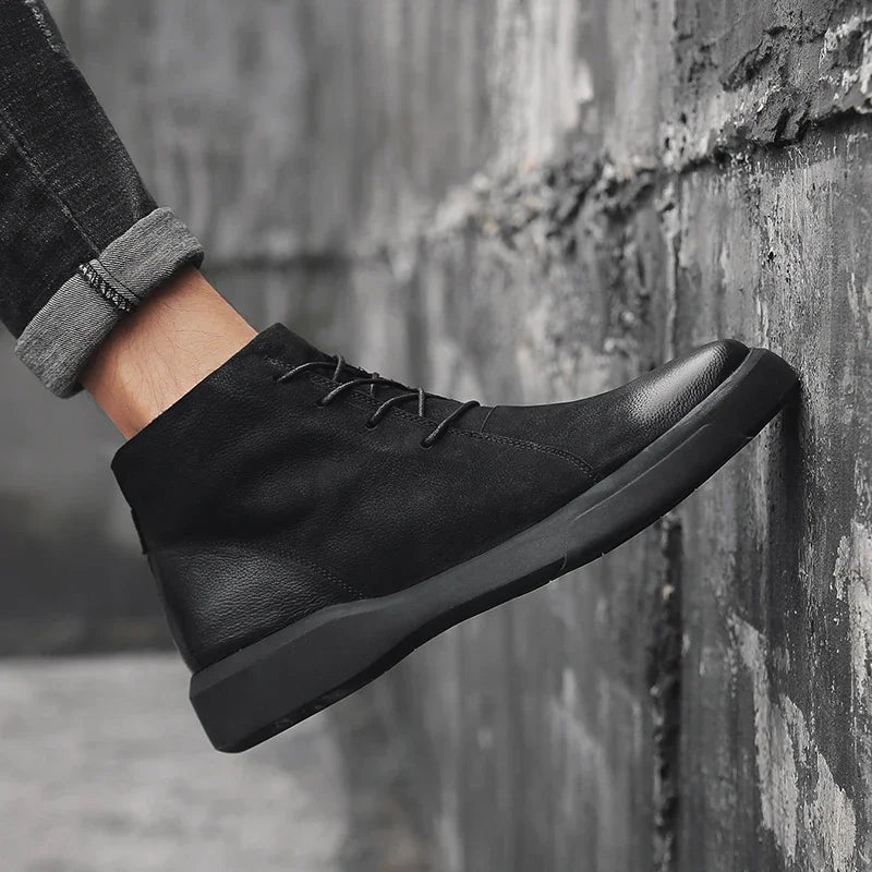 Herren Schnürstiefel Mit Runder Spitze | Moderner Streetstyle
