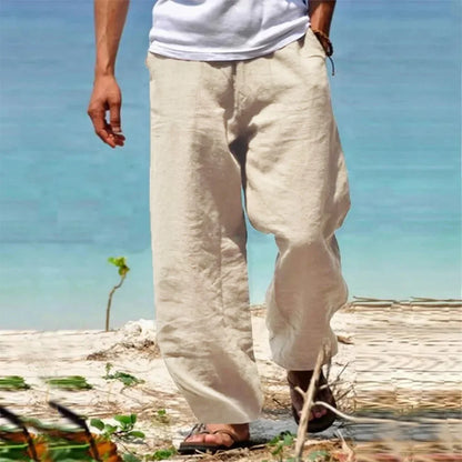 Pantaloni da uomo casual con gambe larghe e coulisse | Tasche laterali