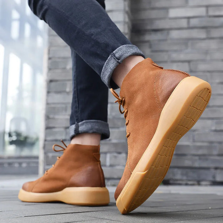 Herren Schnürstiefel Mit Runder Spitze | Moderner Streetstyle