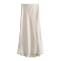 Damen High Waist Ausgestellter A Linien Rock Einfarbig | Midi