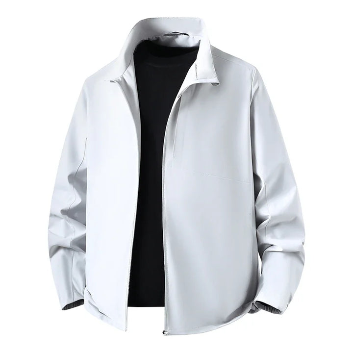 Pánská bunda s límcem na zip, dlouhý rukáv | Casual