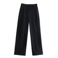 Damen High Waist Weite Hose Mit Falten Vorne | Volle Länge