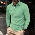 Herren Poloshirt Langarm Kragen Poloshirt | Einfarbig