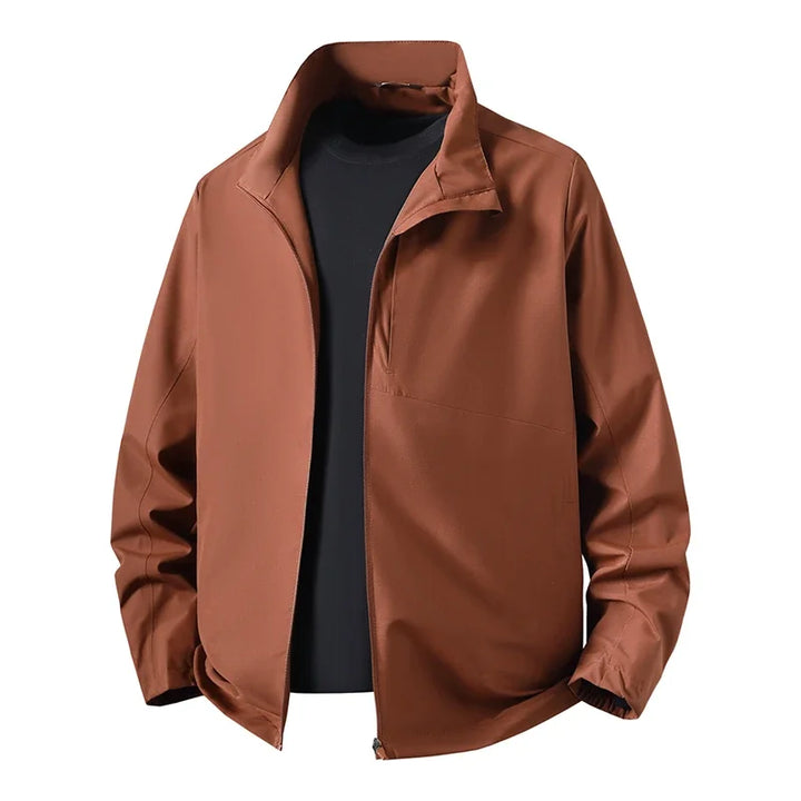 Pánská bunda s límcem na zip, dlouhý rukáv | Casual