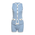 Damen Sommer-Set | Ärmelloses Top und Shorts im Kombi-Design | Moderner und Stilvoller Look