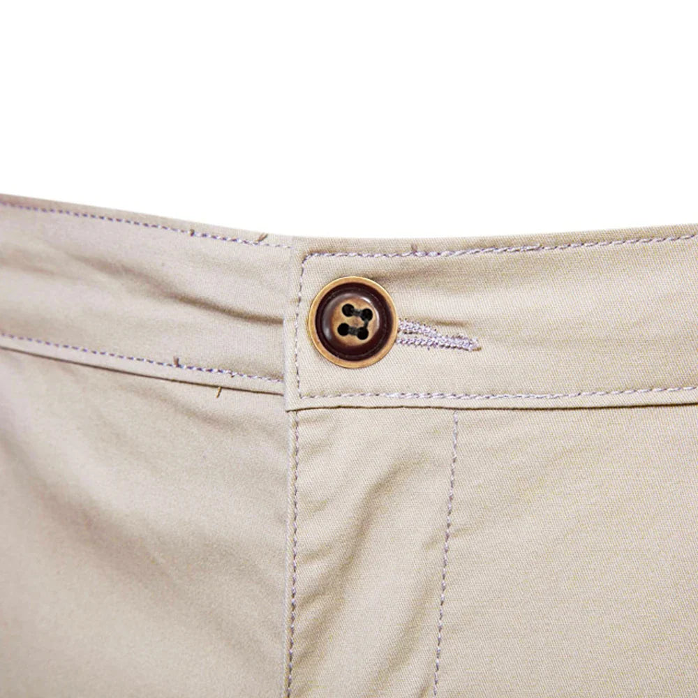 Herren Freizeit Shorts Mit Geradem Bein Und Knopfverschluss | Seiten Taschen