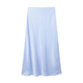 Damen High Waist Ausgestellter A Linien Rock Einfarbig | Midi