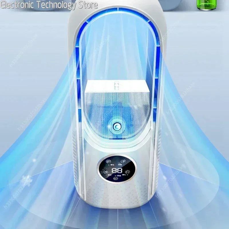 Ventilatore da tavolo senza pale | Raffreddamento dell'aria 3-in-1, purificazione dell'aria e ionizzazione | Design moderno