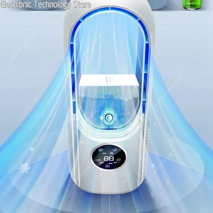 Ventilatore da tavolo senza pale | Raffreddamento dell'aria 3-in-1, purificazione dell'aria e ionizzazione | Design moderno