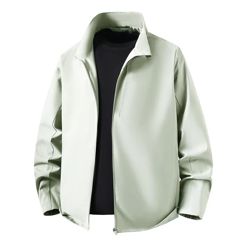 Pánská bunda s límcem na zip, dlouhý rukáv | Casual