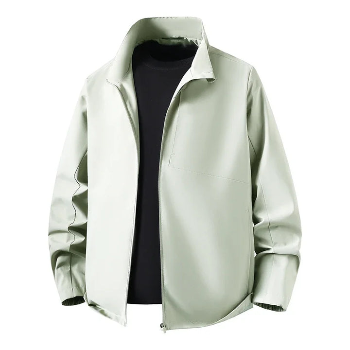Pánská bunda s límcem na zip, dlouhý rukáv | Casual