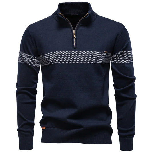 Maglione Uomo con Maniche Lunghe e Cerniera 1/4 | Stile Smart Casual