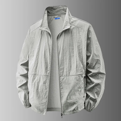 Herren Stehkragen Reißverschluss Jacke Langarm | Windjacke